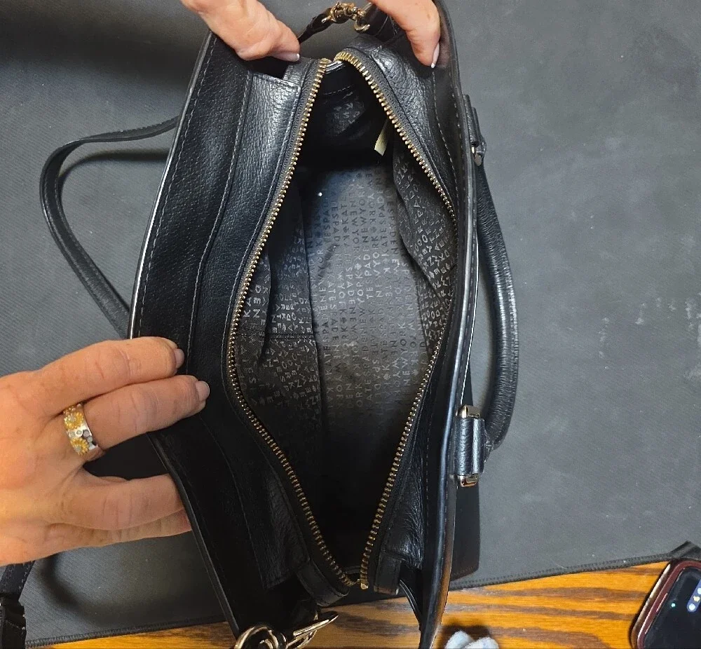 Kate Spade Black Leather Satchel Bag
